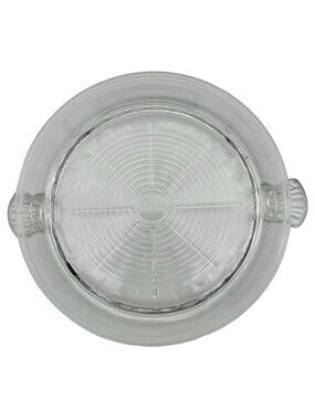 Anchor Hocking Fire King Clear Glass Trivet Leaf Handles 8" Round Vintage USA